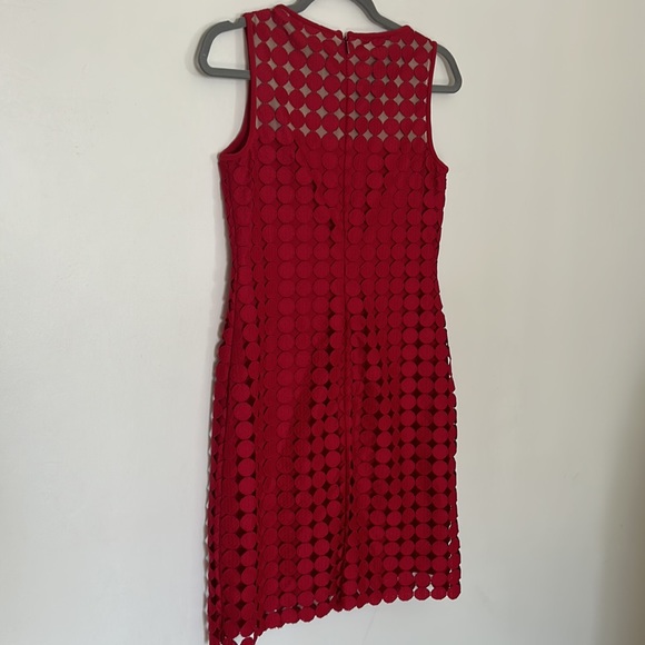 π3/$25πHPπ Lauren Ralph Lauren NWOT Red Circle Overlay Sheath Dress - Picture 6 of 9